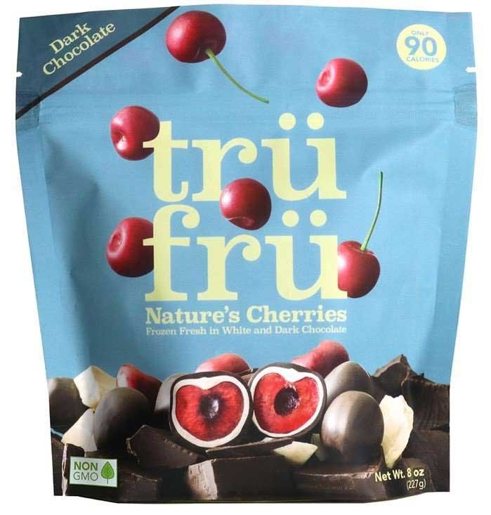 Tru Fru Grab and Share Hyper Chilled Whole Cherries Immersed in White and Dark Chocolate, 8 Ounce -- 6 per case