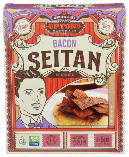 Uptons Naturals Bacon Seitan, 5 Ounce -- 6 per case