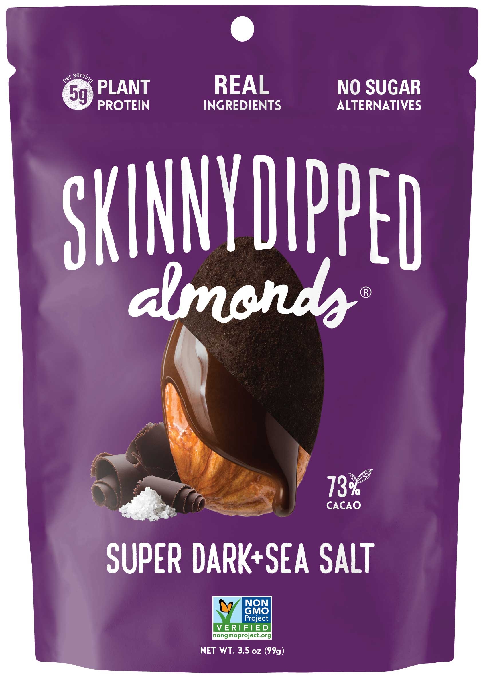 Skinny Dipped Almonds Super Dark Chocolate Plus Sea Salt Dipped Almonds, 3.5 Ounce -- 10 per case