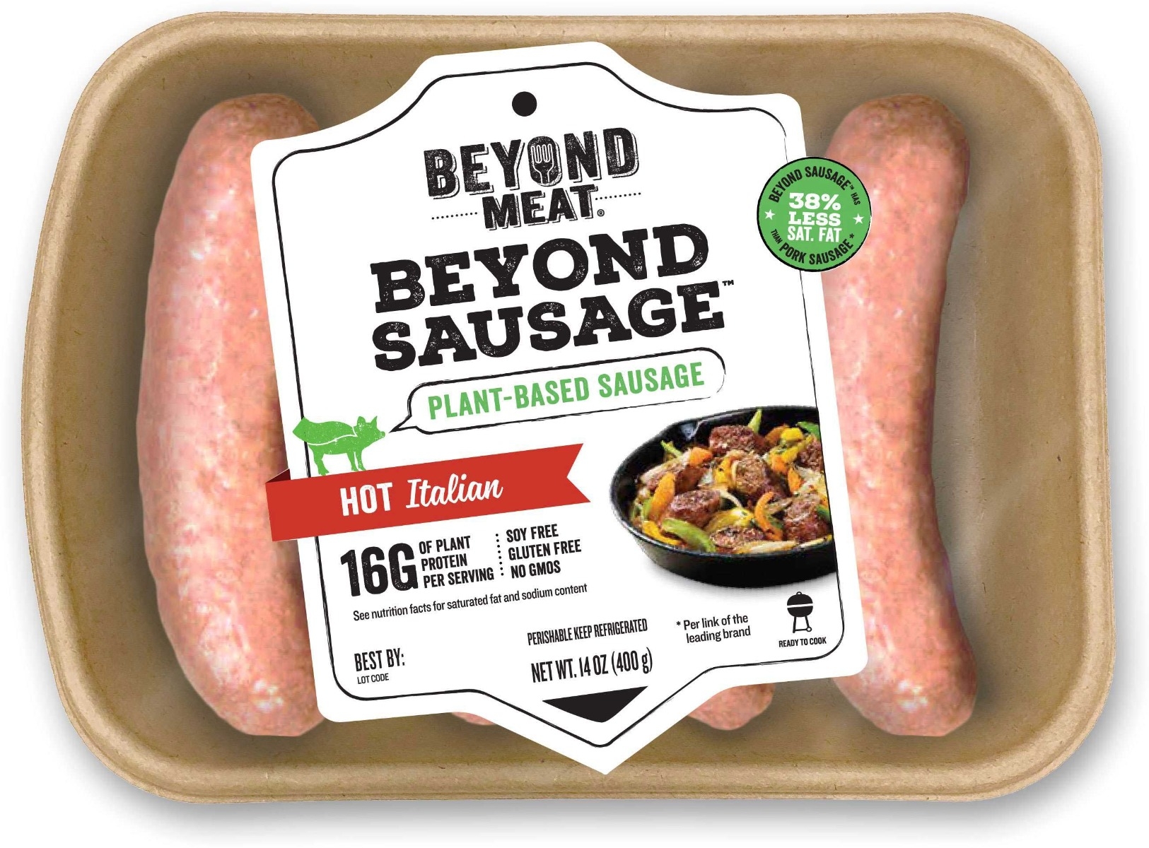 Beyond Meat Sausage TM Hot Italian plant-based sausage, 14 ounce -- 8 per case