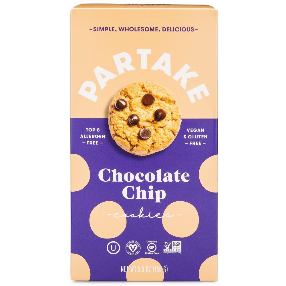 Partake Foods Crunchy Chocolate Chip Cookie, 5.5 Ounce -- 6 per case