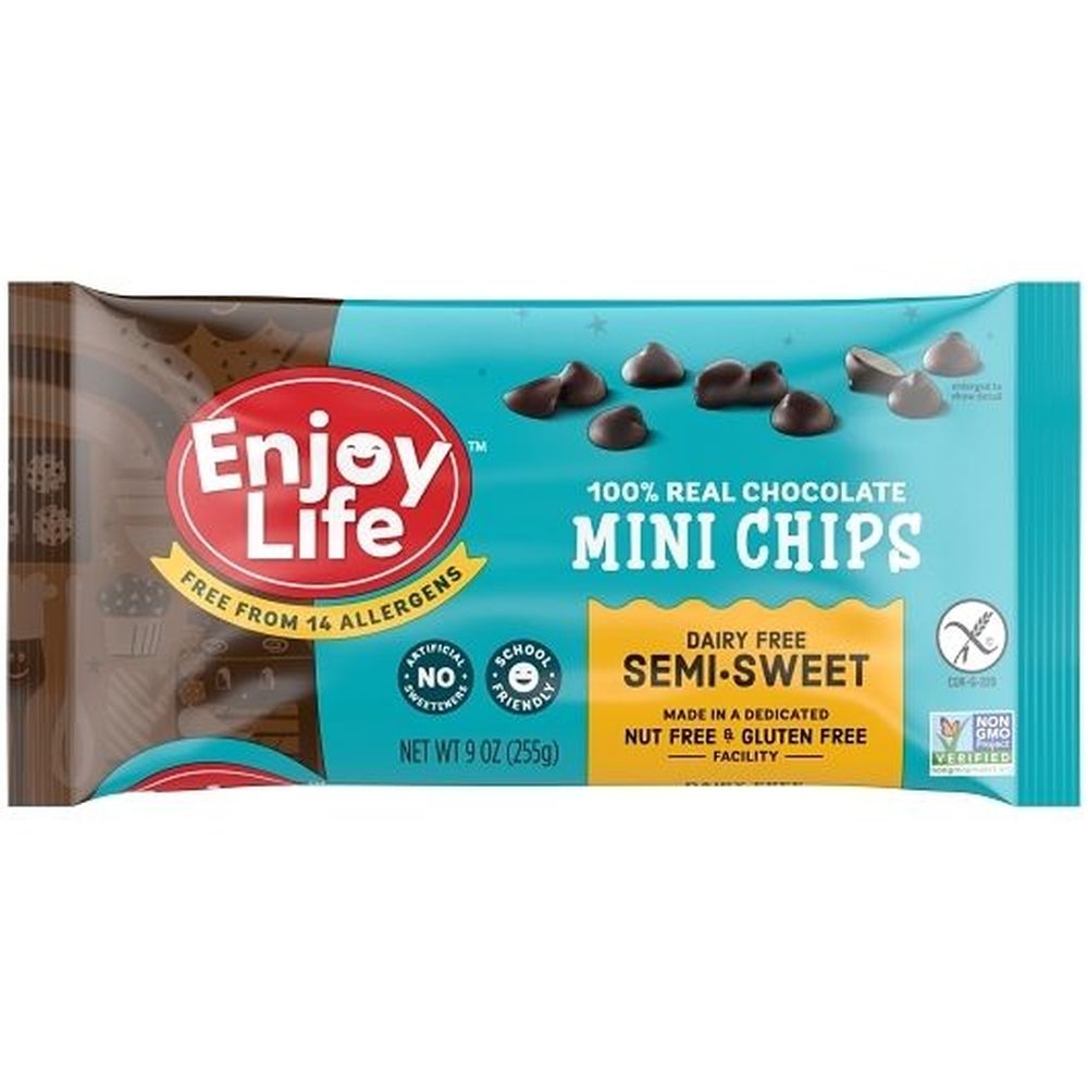 Enjoy Life Semi-Sweet Dairy Free Mini Chocolate Chips, 9 Ounce - 12 per case