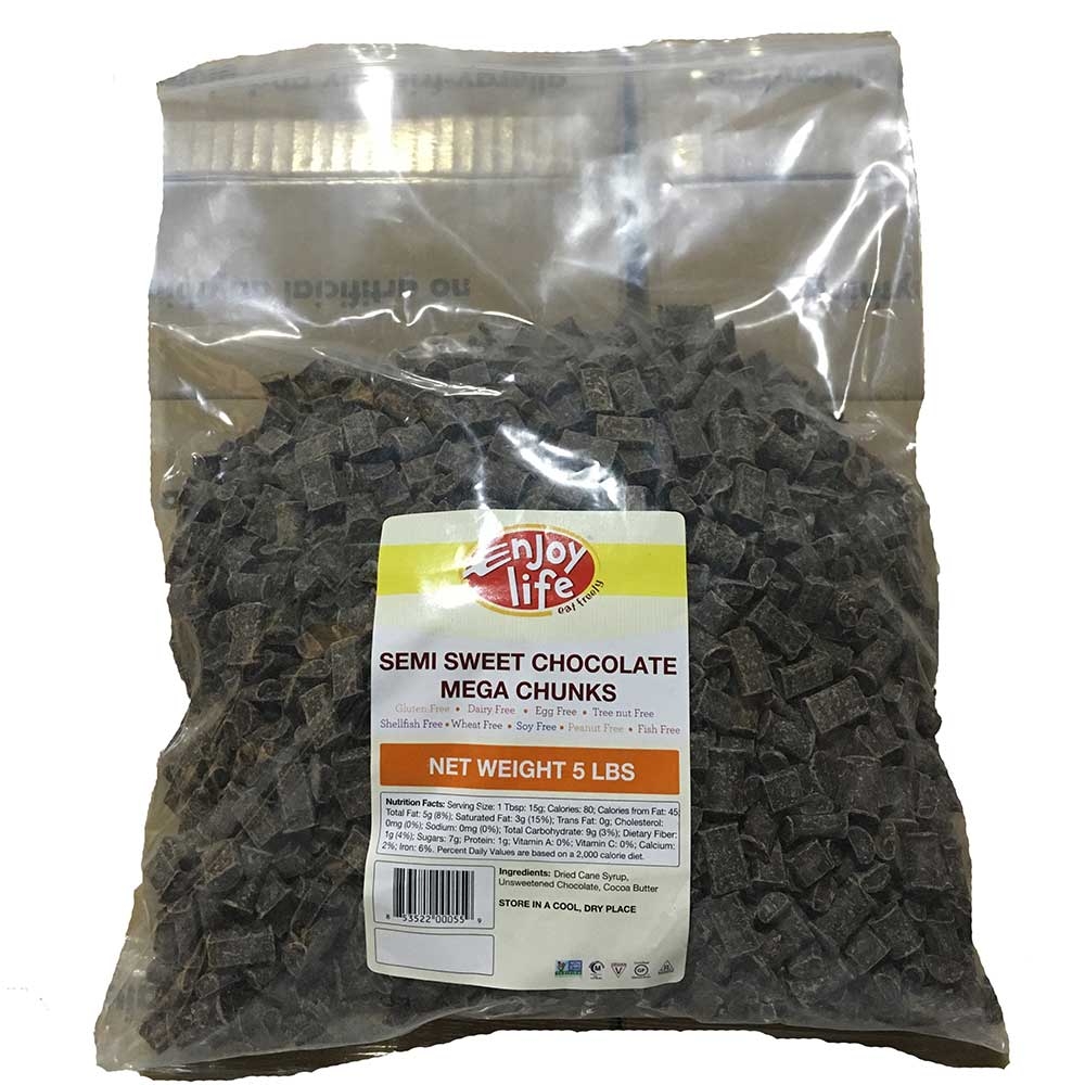 Enjoy Life Semi Sweet Baking Chocolate Mega Chunks - Bulk -- 4 per case.