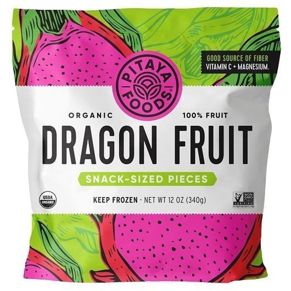Pitaya Foods Organic Red Dragon Fruit Cubes, 12 Ounce -- 8 per case