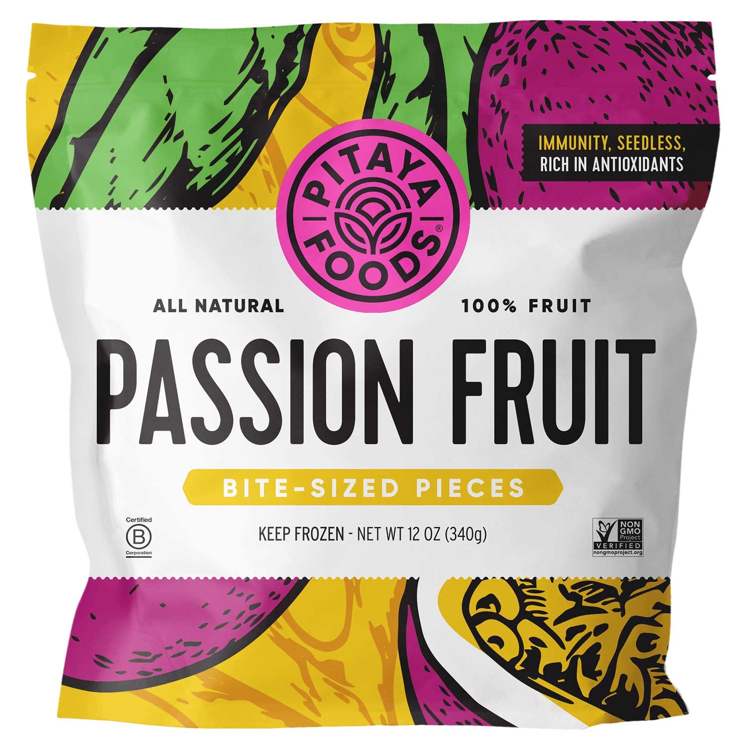 Pitaya Plus Seedless Passionfruit Bite Size Pieces, 12 Ounce -- 8 per case