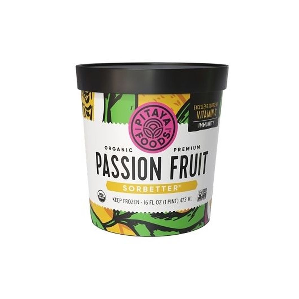 Pitaya Foods Organic Passion Fruit Sorbetter, 16 Ounce -- 8 per case