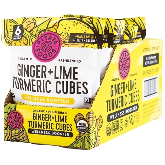 Pitaya Foods Organic Ginger Lime Turmeric Cubes, 12 Fluid Ounce -- 8 per case