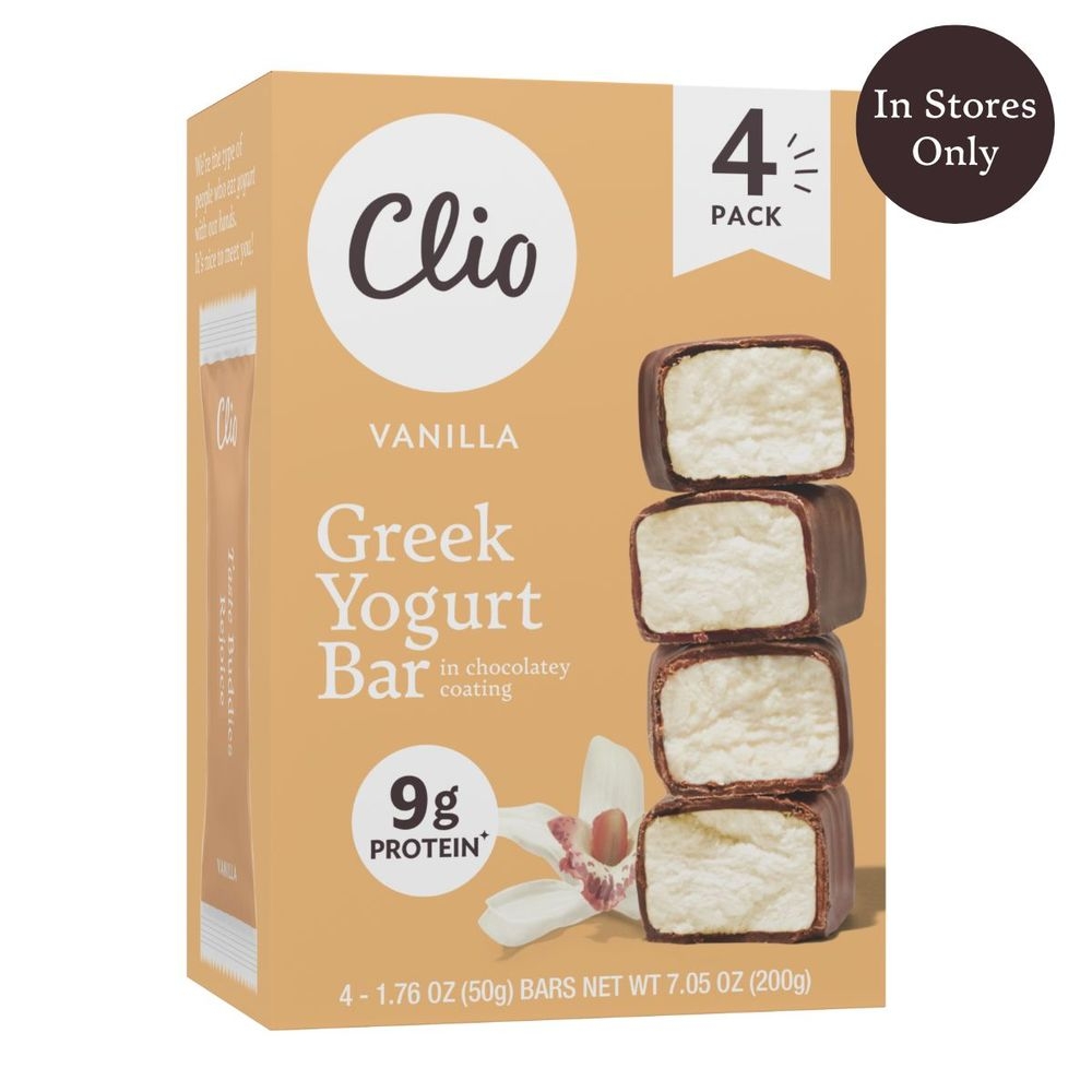 Clio Dark Chocolate Covered Vanilla Greek Yogurt Bar, 7.05 Ounce -- 6 per case