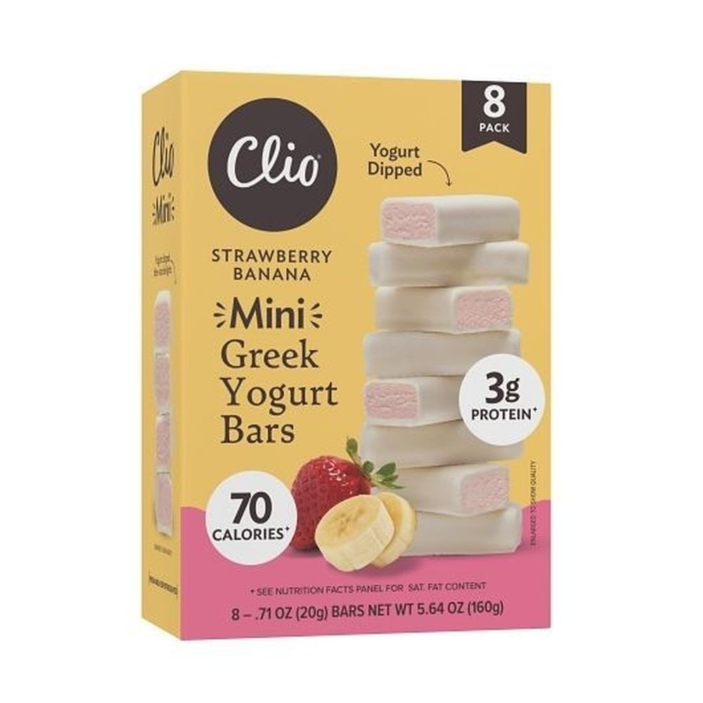 Clio Strawberry Banana Mini Greek Yogurt Bar, 5.64 Ounce -- 6 per case