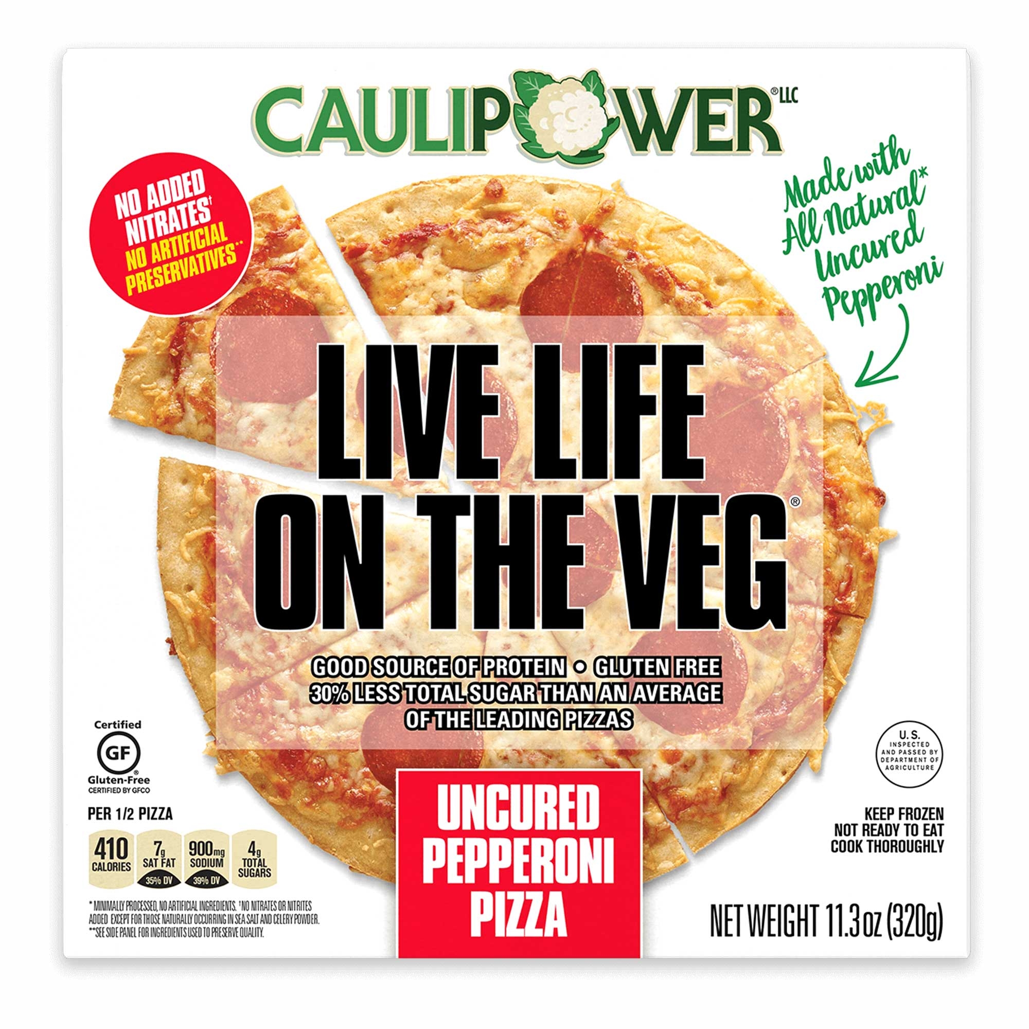 Caulipower All Natural Pepperoni Pizza, 10 inch -- 8 per case.