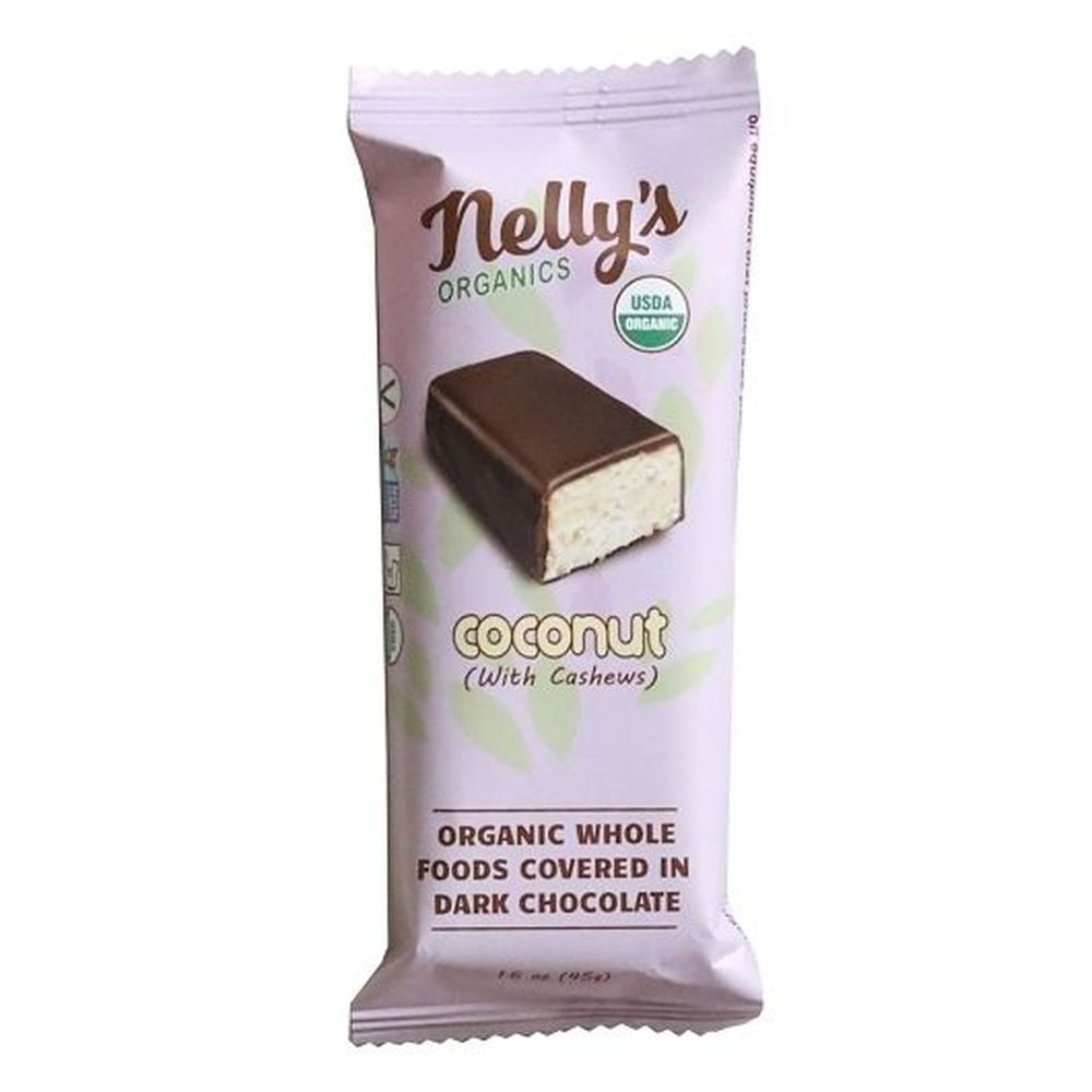 Nellys Organics Dark Chocolate Covered Coconut with Cashews, 1.6 Ounce -- 36 per case