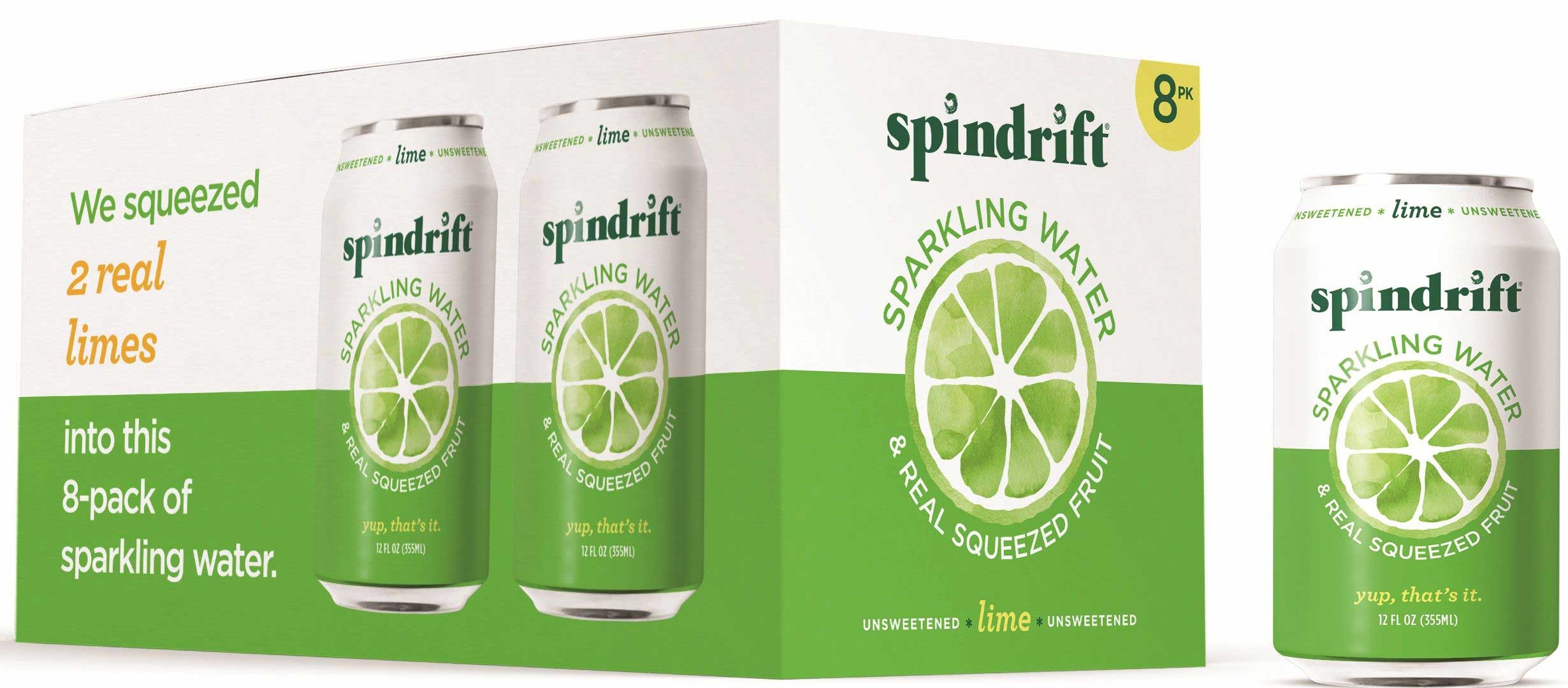 Spindrift Lime Sparkling Water, 12 Fluid Ounce -- 24 per case.