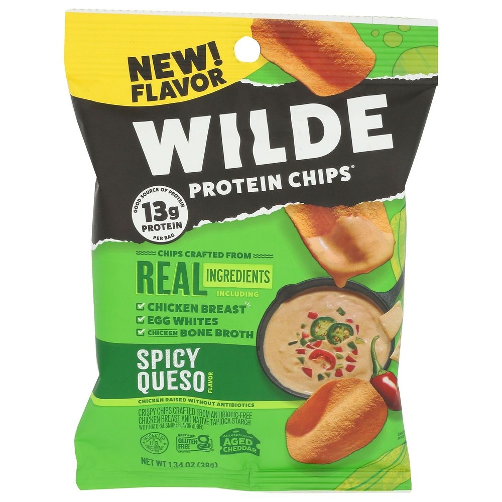 Wilde Spicy Queso Protein Chips, 1.34 Ounce -- 8 per case