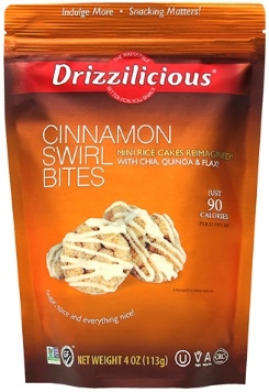 Drizzilicious Mini Rice Crisp Cinnamon Swirl Bites, 4 Ounce -- 6 per case