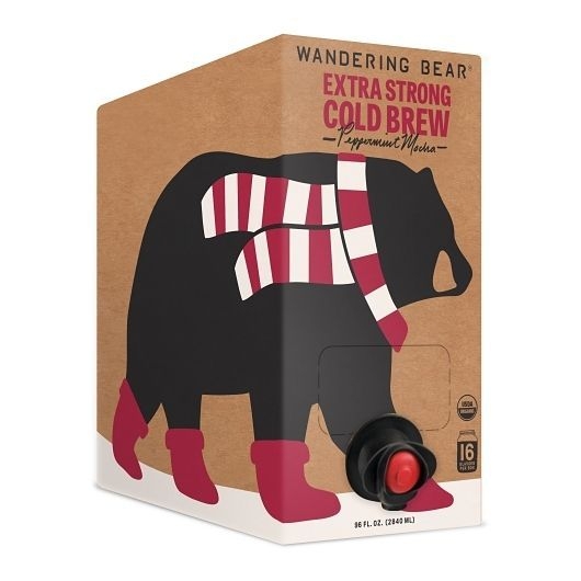 Wandering Bear Organic Peppermint Mocha Cold Brew Coffee, 96 Fluid Ounce -- 3 per case