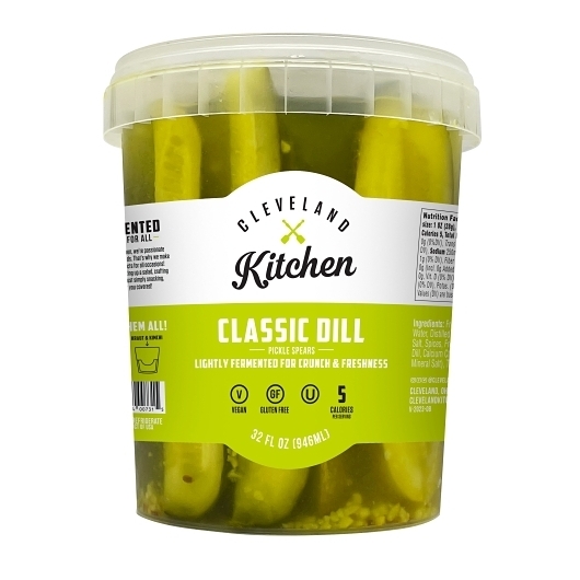 Cleveland Kitchen Dill Garlicy Pickle Spears, 32 Ounce Jar -- 6 per case