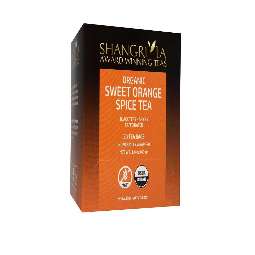 Shangri La Organic Sweet Orange Spice, 20 count per pack -- 6 per case