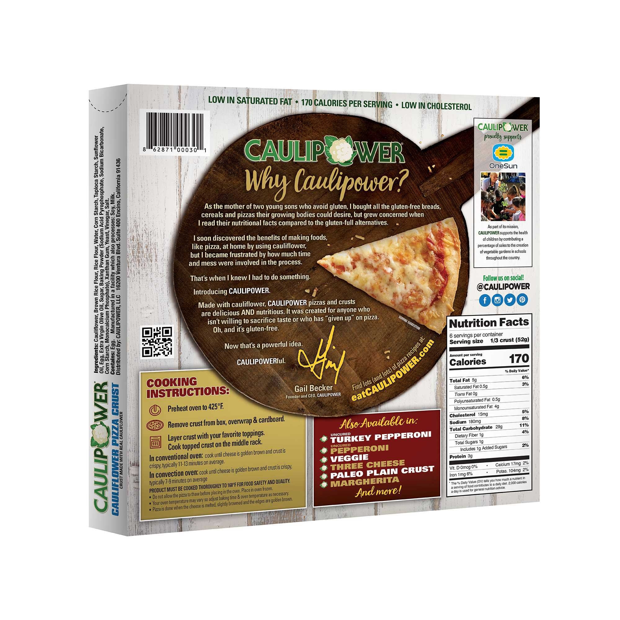 Caulipower 10 inch Cauliflower Pizza Crust, 12 Ounce -- 8 per case.