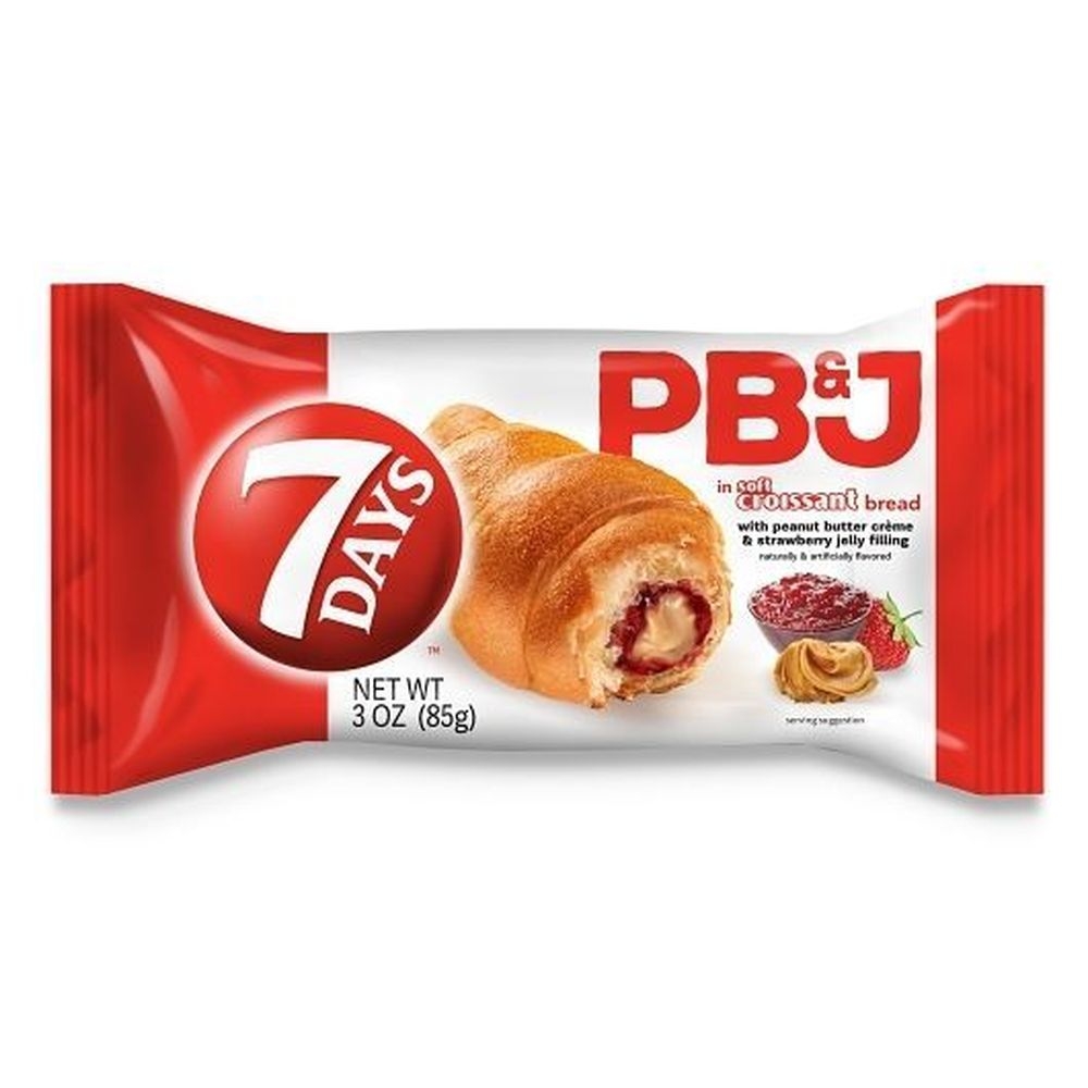 7 Days Peanut Butter Strawberry Jelly Soft Croissant, 3 Ounce -- 24 per case