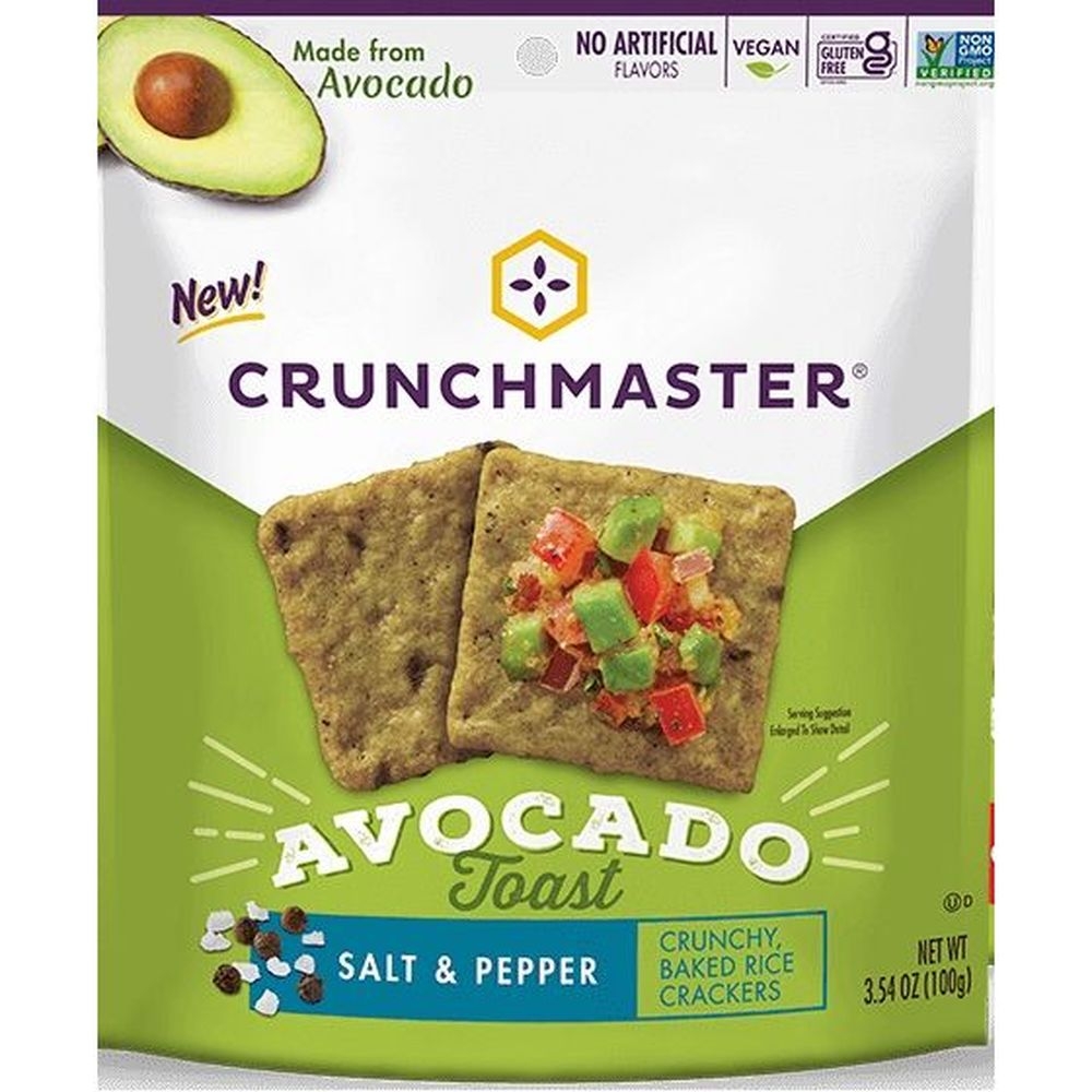 Crunchmaster Salt and Pepper Avocado Toast Seasoned Crackers, 3.54 Ounce -- 6 per case