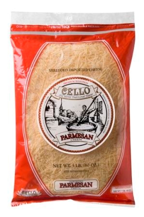Cello Shredded Imported Parmesan Bag, 5 Pound -- 6 per case.