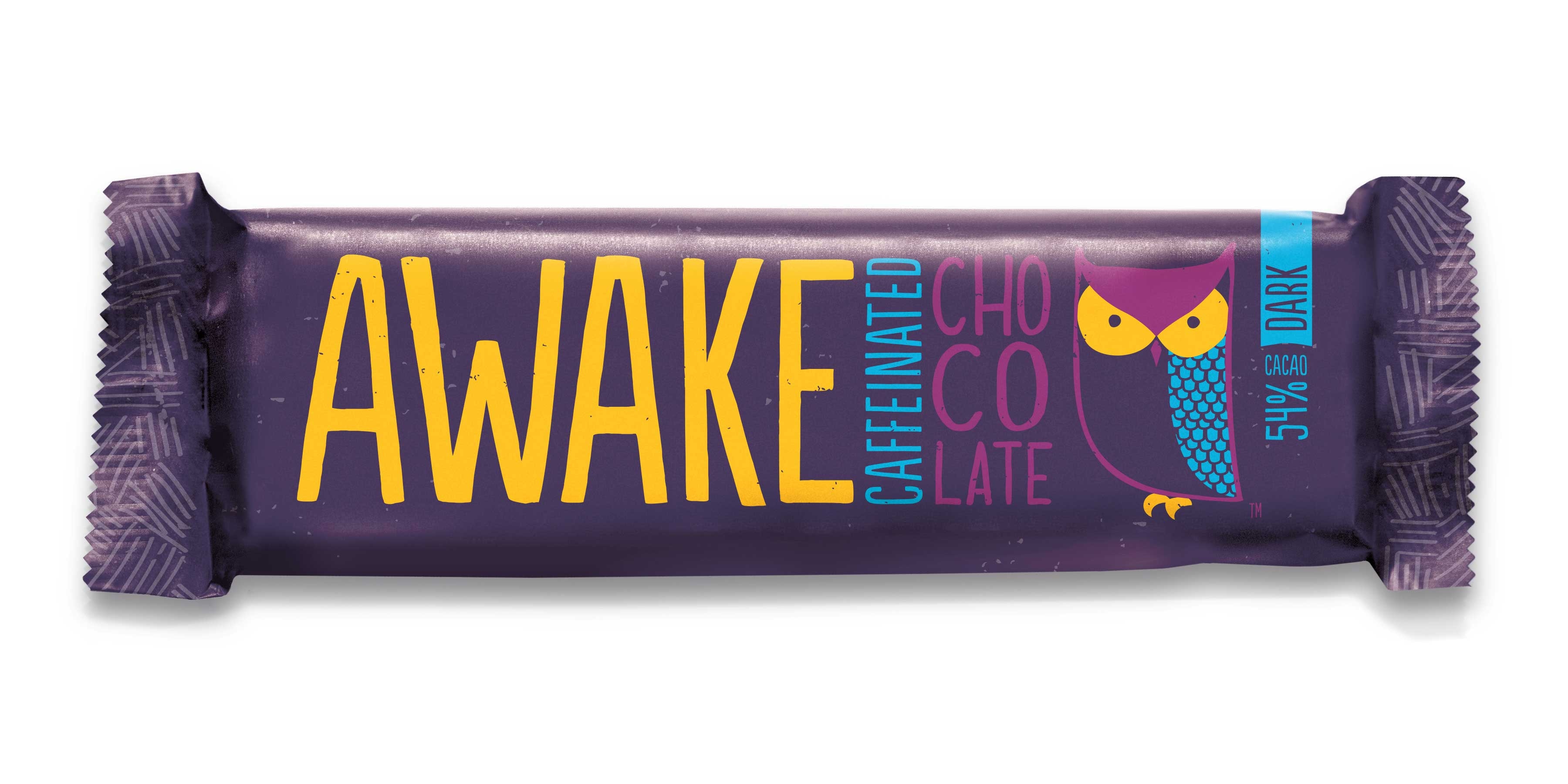 Awake Caffeinated Dark Chocolate, 1.34 Ounce -- 72 per case.
