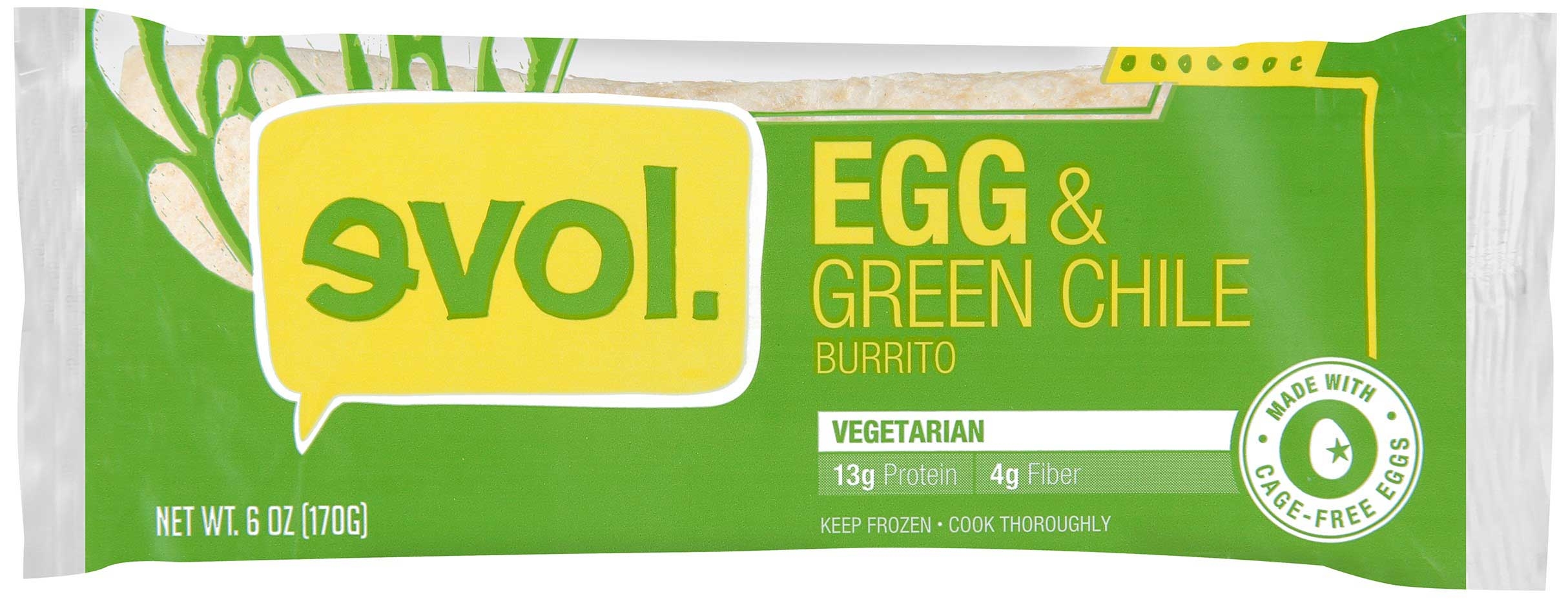Evol Egg and Green Chile Burrito, 6 Ounce -- 12 per case