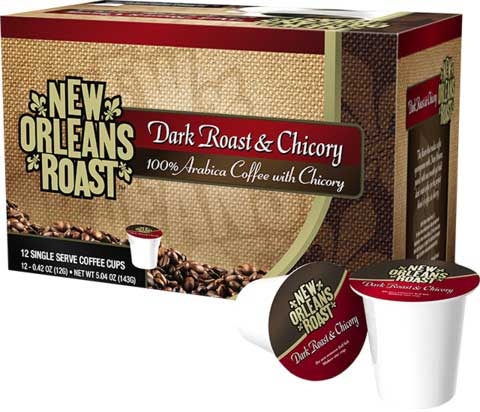 New Orleans Roast Single Serve Dark Roasted and Chicory Ground Coffee -- 72 per case