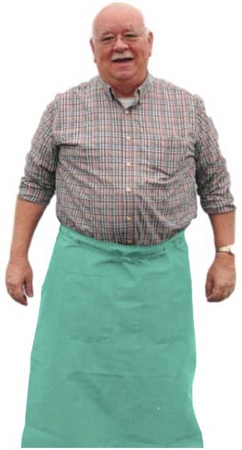 Intedge Seafoam Green Poly/Cotton Bistro Apron with 2 Pockets, 38 inch Long x 34 inch Wide 