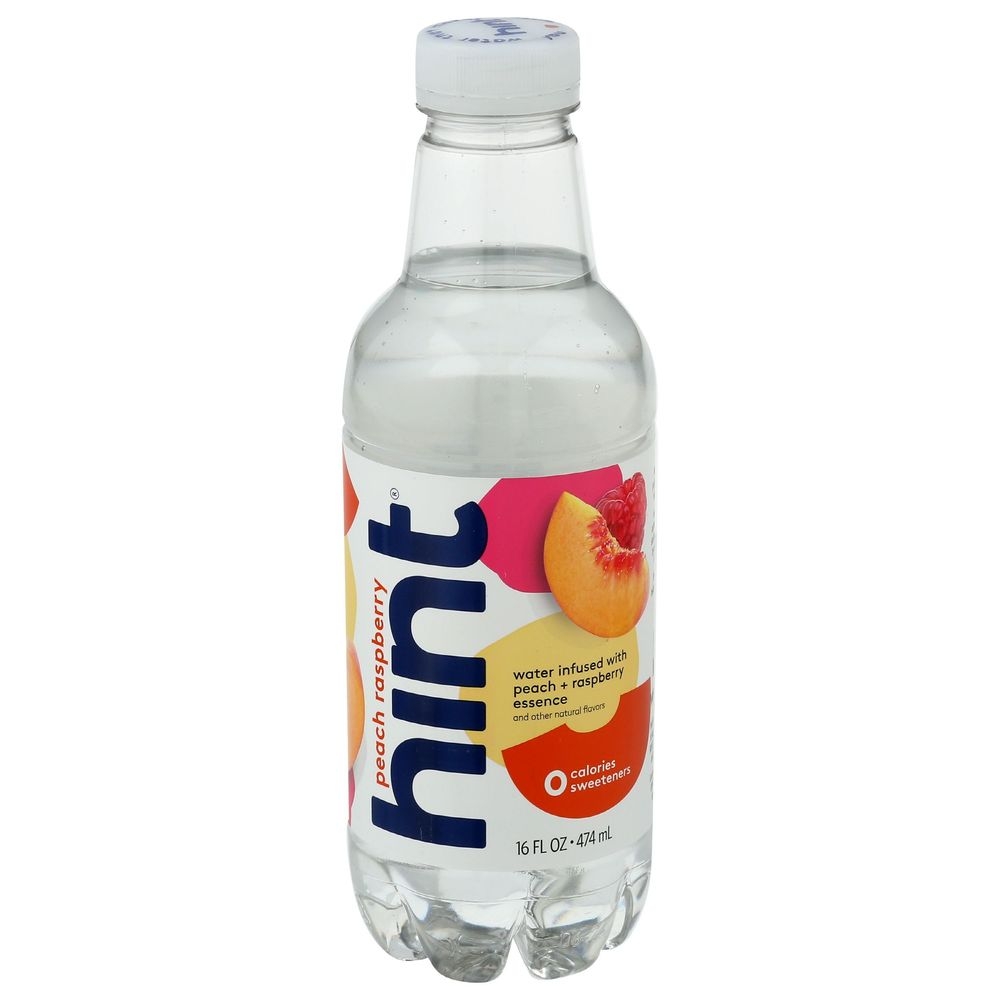 Hint Peach Raspberry Flavored Water, 16 Fluid Ounce -- 12 per case