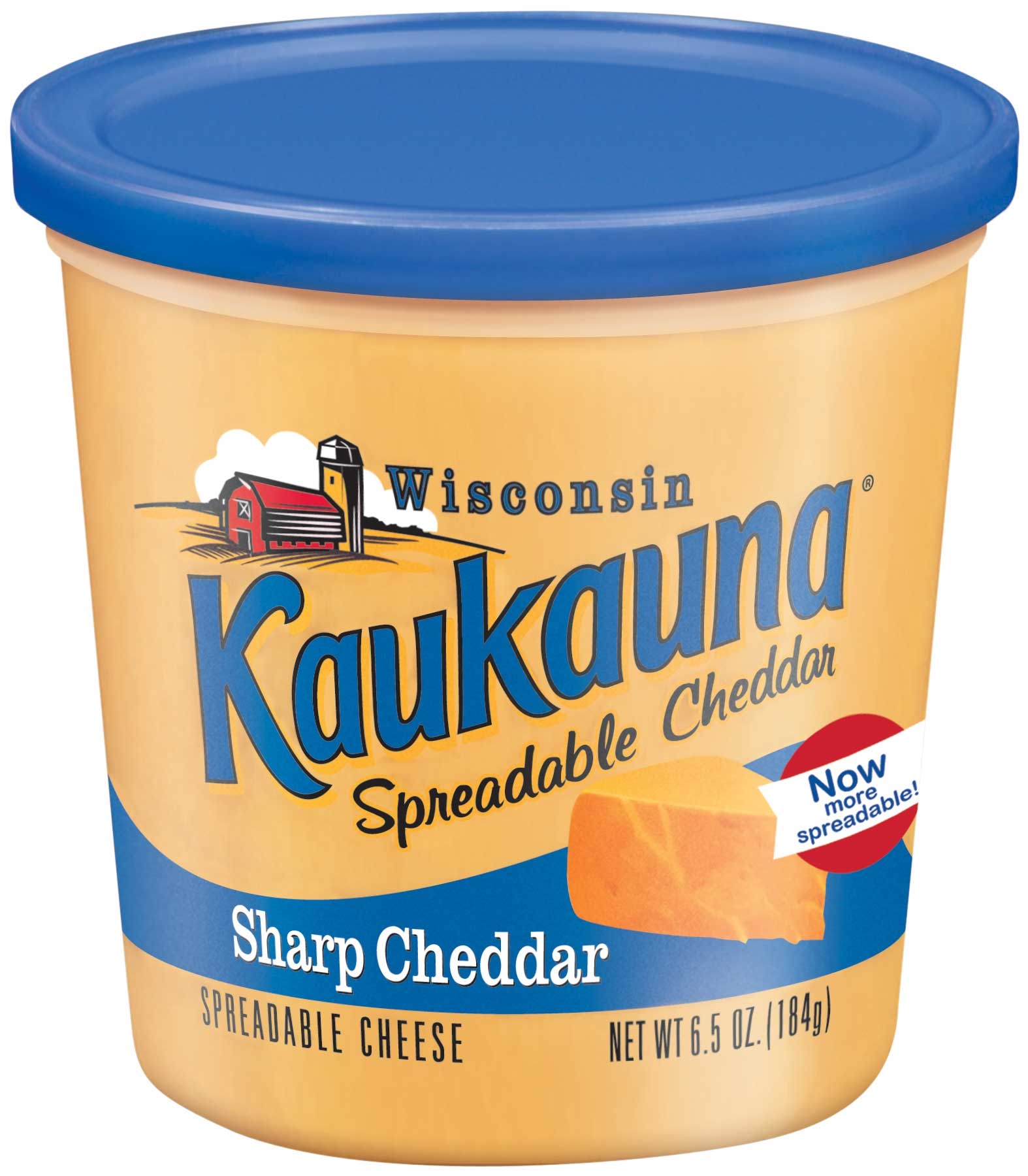 Kaukauna Sharp Cheddar Spreadable Cheese Cup, 6.5 Ounce -- 12 per case.