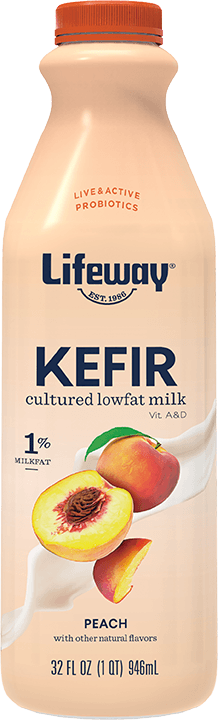 Lifeway Probiotic Low Fat Peach Kefir, 32 Ounce -- 6 per case.