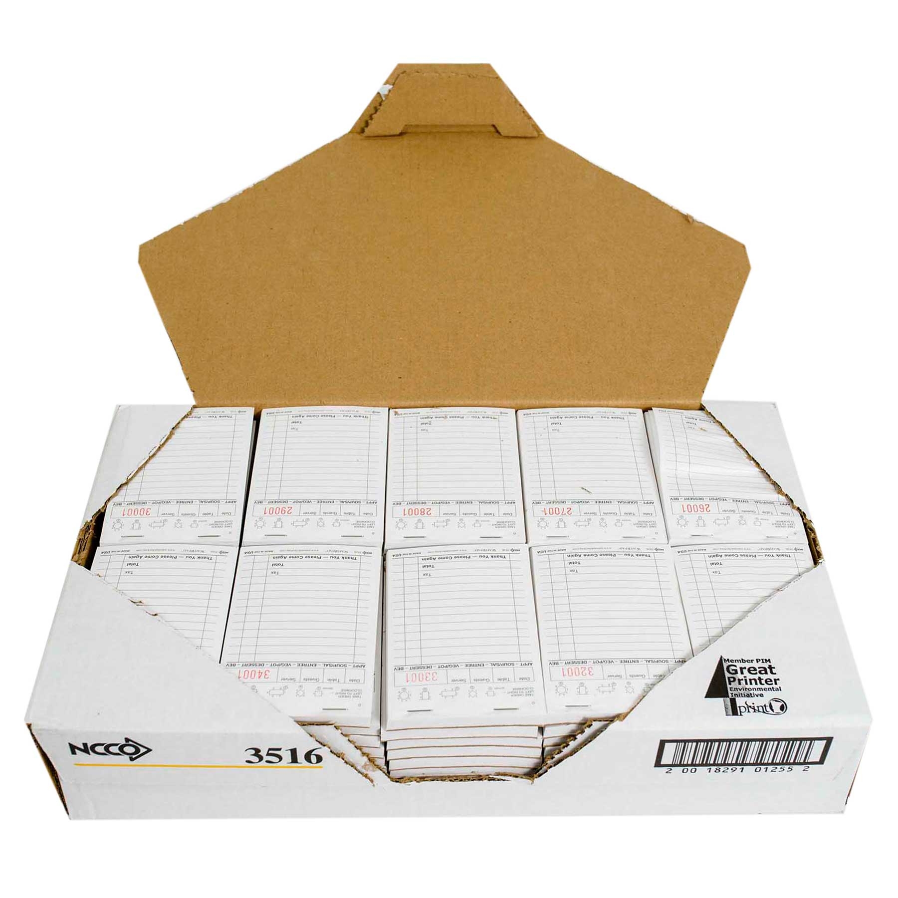National Checking Company Waitrpad Paper, 3.5 x 5.125 inch -- 10000 per case.