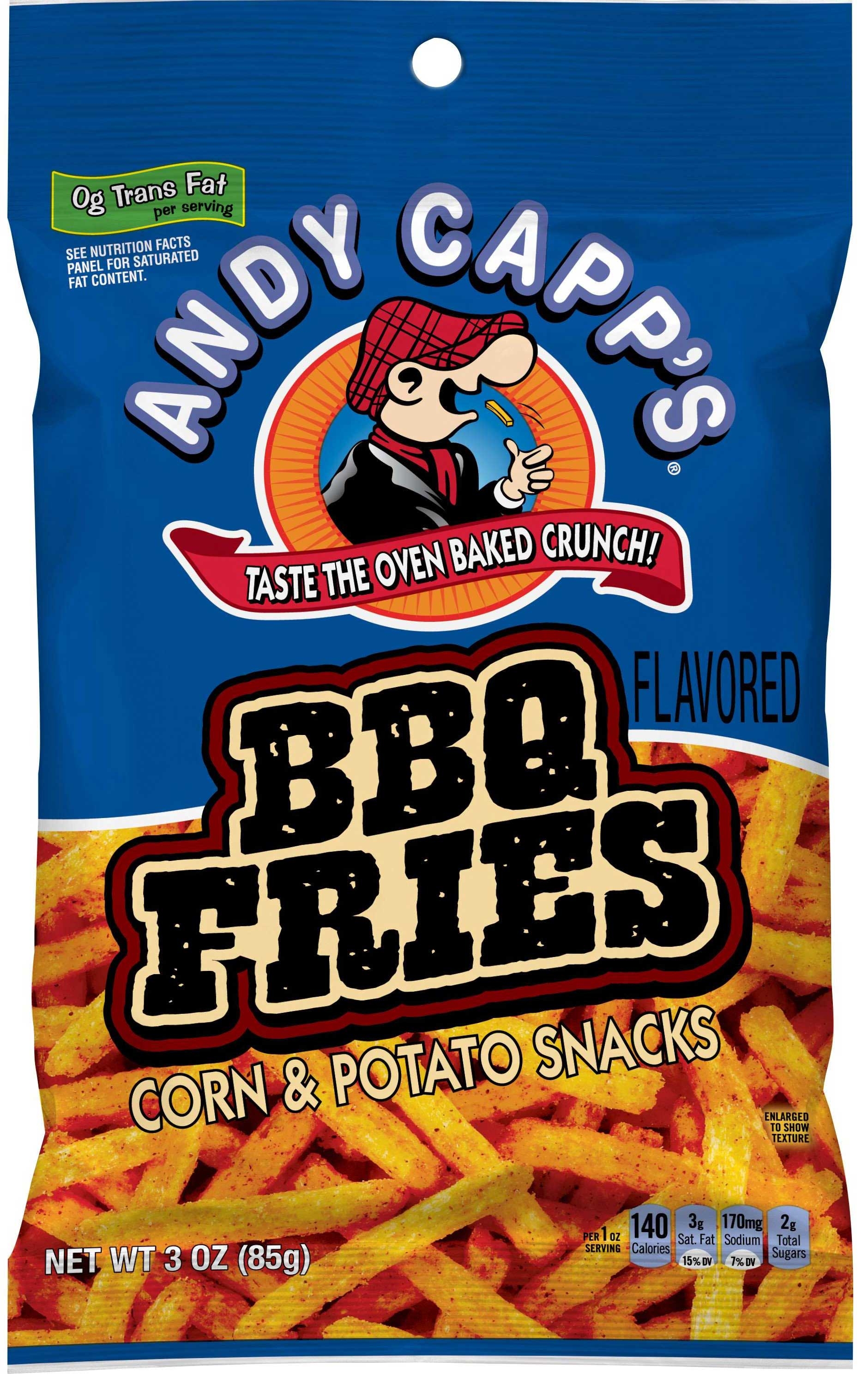 Andy Capps Barbeque Fries Corn and Potato Snacks, 3 Ounce -- 12 per case