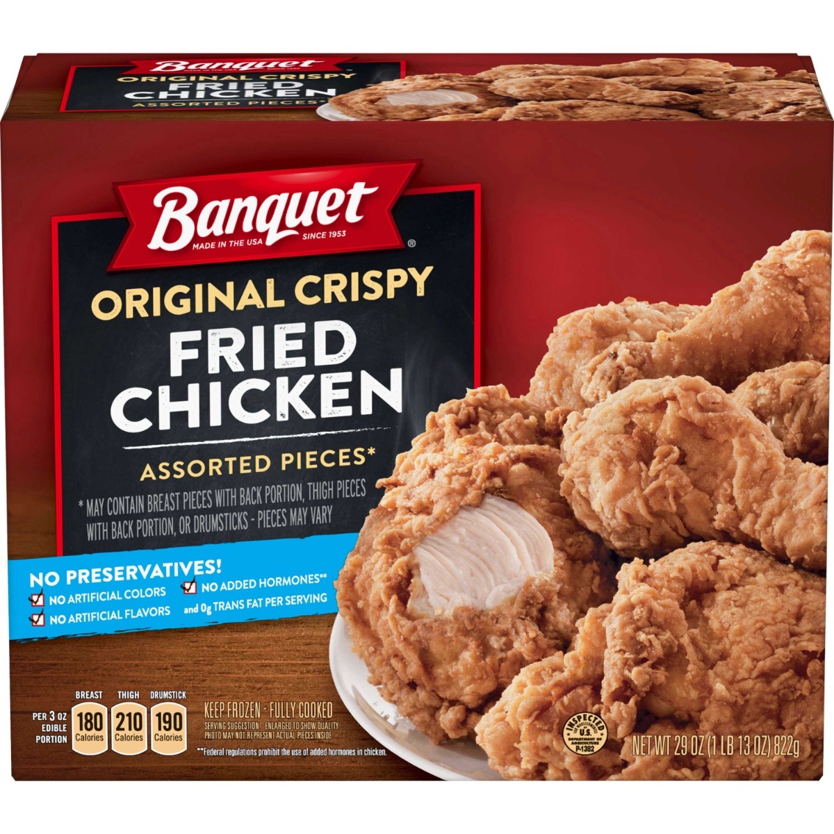 Banquet Original Fried Chicken, 29 Ounce -- 12 per case.