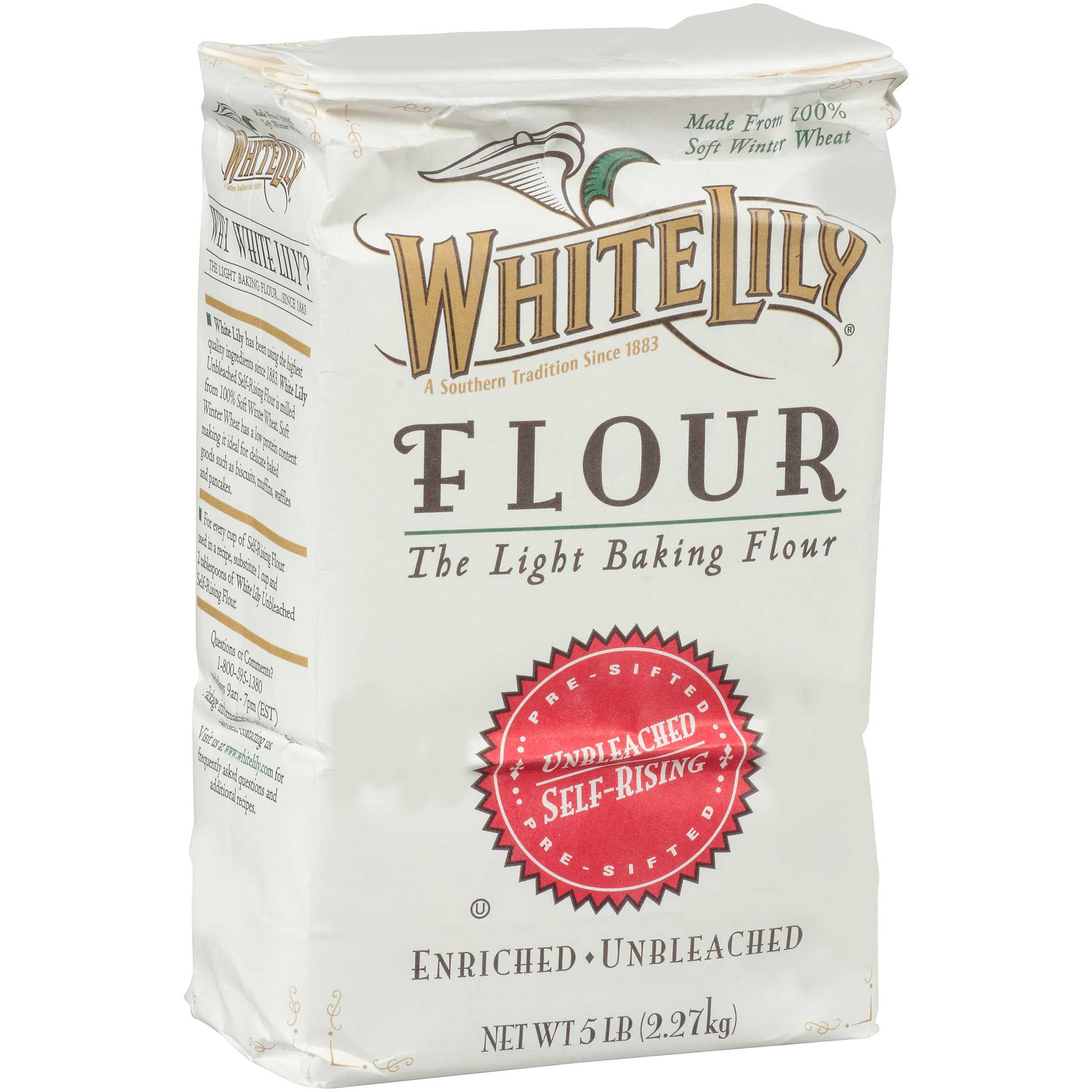 White Lily Unbleached Flour, 5 Pound -- 8 per case.