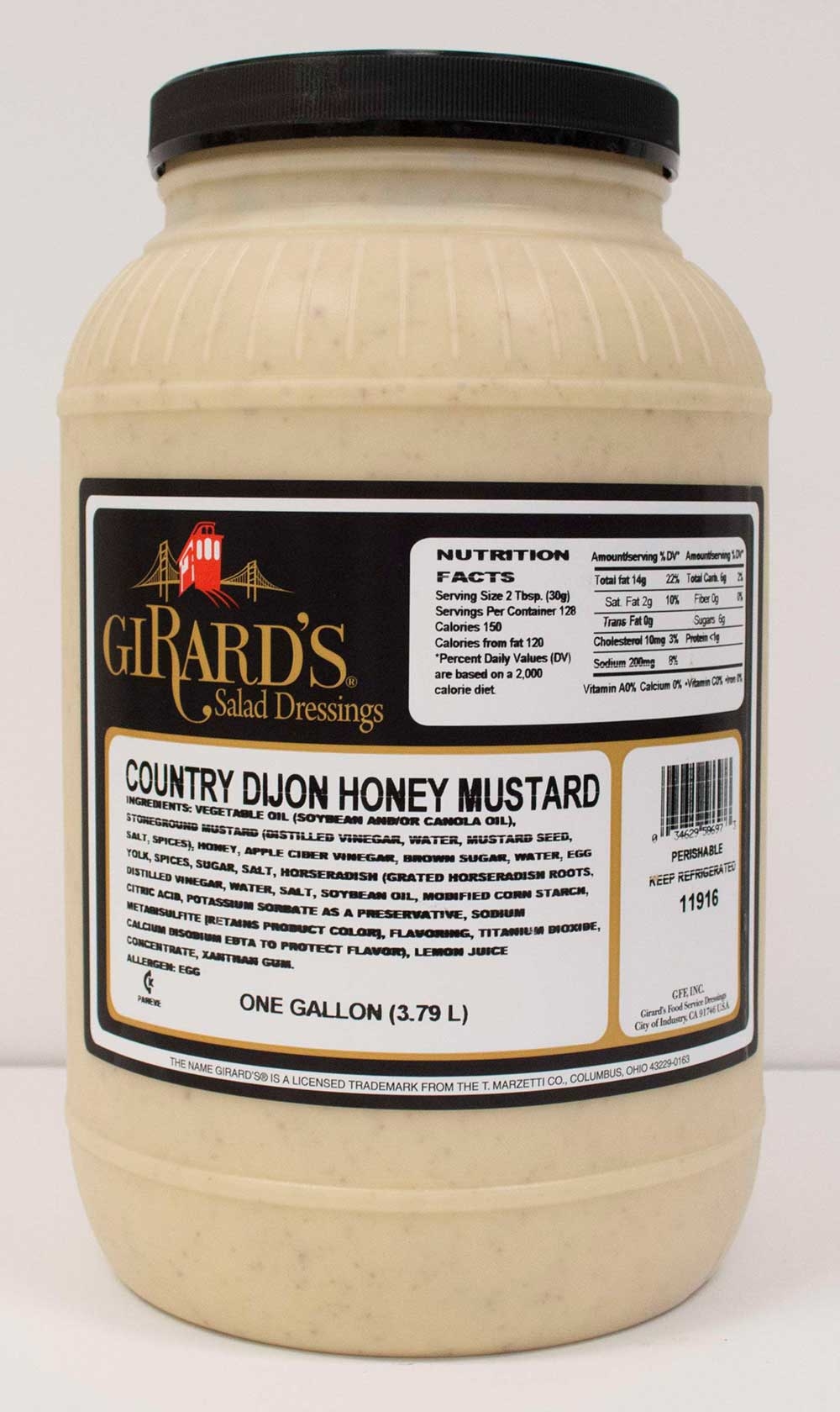 Girards Dressing Au Naturel Country Honey and Dijon Mustard Dressing, 1 Gallon -- 2 per case.