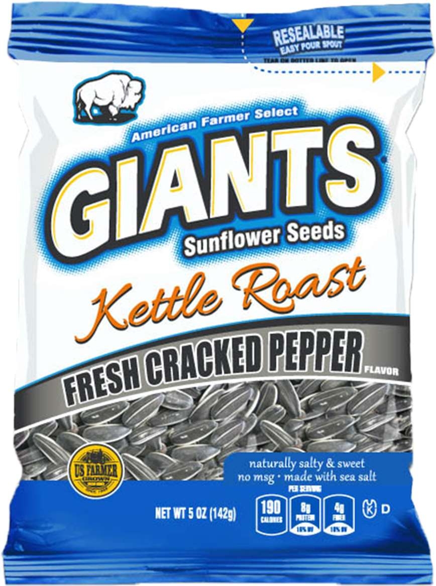 Giants Fresh Cracked Pepper Kettle Roast Sunflower Seed, 5 Ounce -- 12 per case