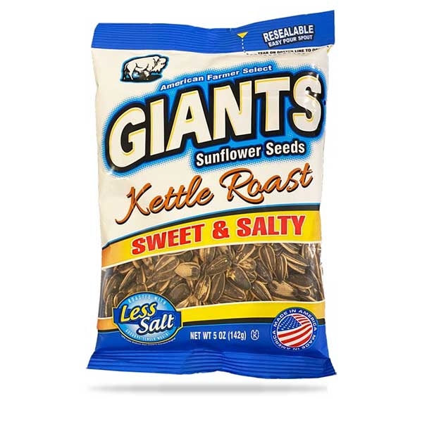 Giants Sweet and Salty Kettle Roast Sunflower Seed, 5 Ounce -- 12 per case