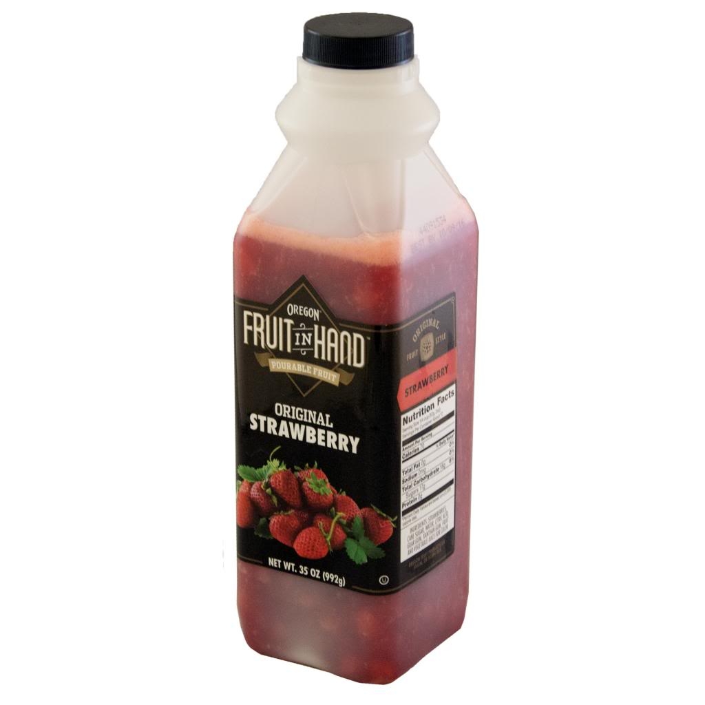 Fruit In Hand Strawberry Pourable Fruit Puree, 35 Ounce -- 6 per case.