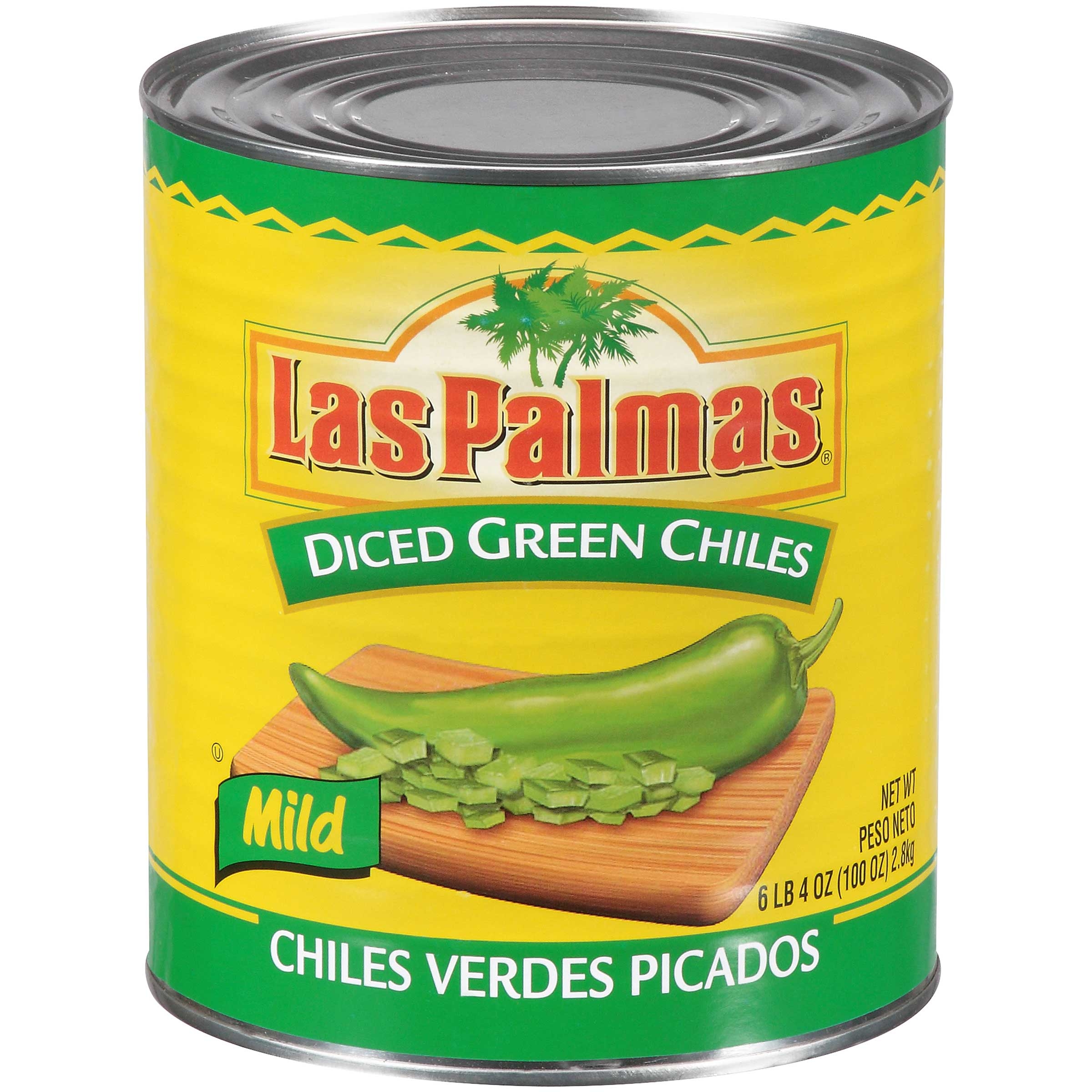 Las Palmas Green Diced Chiles - no. 10 can, 6 cans per case