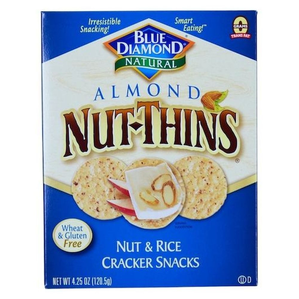 Blue Diamond Nut Thins Almonds Nut and Rice Crackers Snacks - Shipper, 48 count