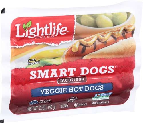 Lightlife Smart Dogs Meatless Veggie Hot Dog, 12 Ounce -- 12 per case
