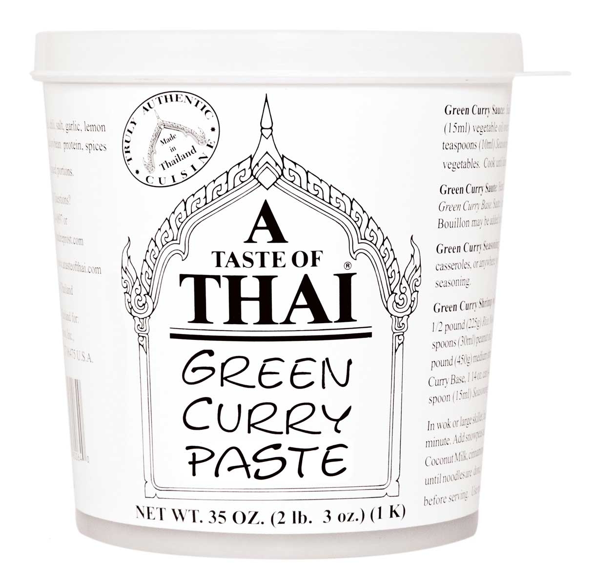 A Taste of Thai Green Curry Paste, 35 Ounce -- 3 per case.