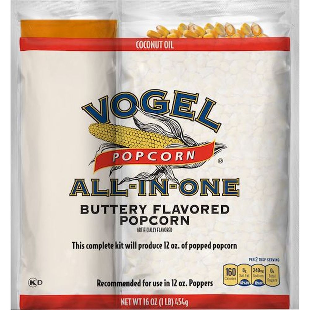 Vogel All In One Coconut Oil Buttery Flavored Popcorn, 16 Ounce -- 24 per case