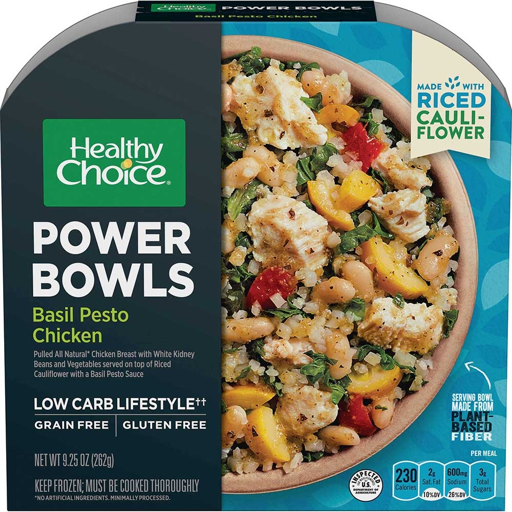 Healthy Choice Power Bowl Basil Pesto Chicken with Riced Cauliflower, 9.25 Ounce -- 8 per case