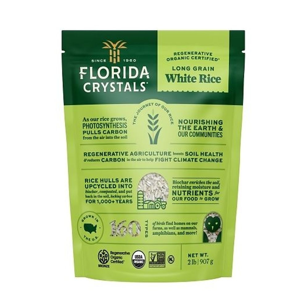 Florida Crystals Regenerative Organic Certified Long Grain White Rice, 2 Pound -- 6 per case