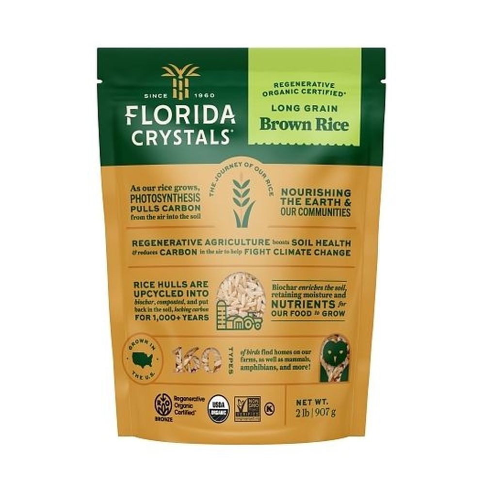 Florida Crystals Regenerative Organic Certified Long Grain Brown Rice, 2 Pound -- 6 per case