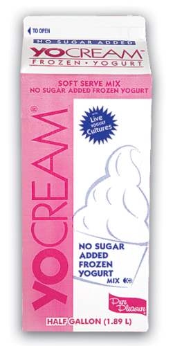 Yocream No Sugar Added Vanilla Fat Free Soft Serve Yogurt Mix, 64 Ounce -- 6 per case.