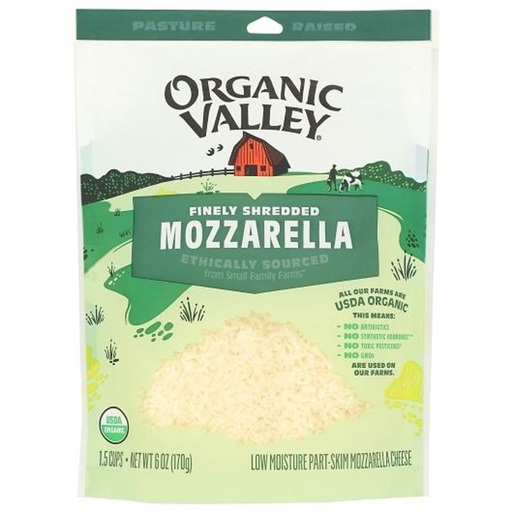 Organic Valley Mozzarella Shredded Cheese, 6 Ounce -- 12 per case